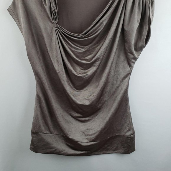 New York & Co. Waterfall Blouse Women Sz XS Grey - Picture 3 of 5
